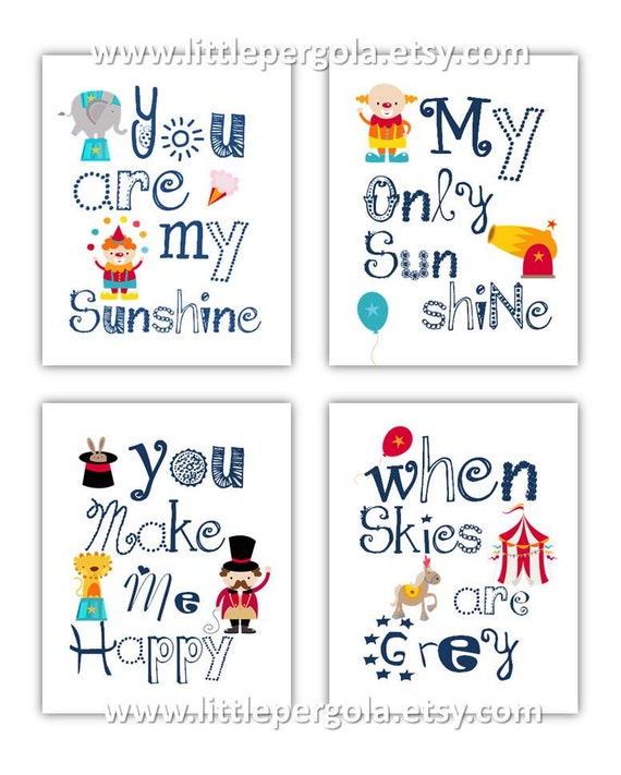 Arte Del Circo Arte De La Pared Del Vivero Usted Es Mi Arte Etsy