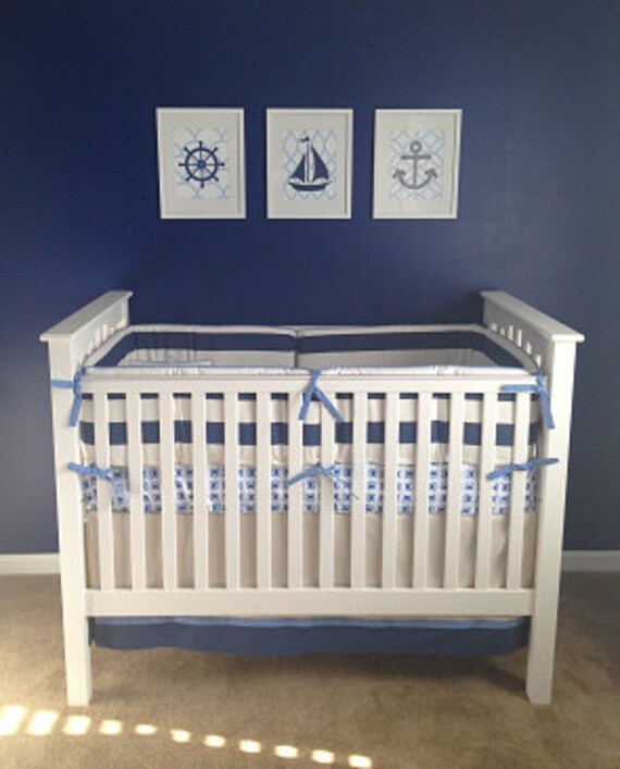 Nautical Nursery Wall Art // Nautical Nursery Decor // Blue Etsy