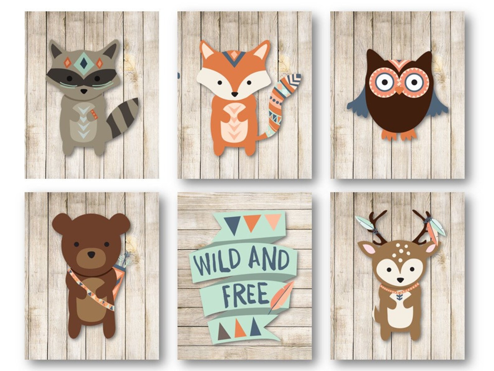 Woodland Nursery Art Woodland Animal Art Woodland Nursery Etsy