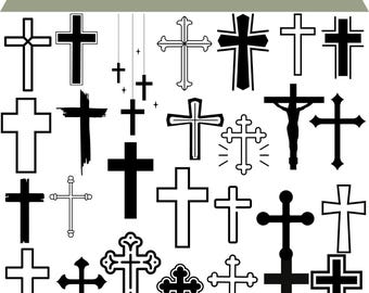 Christian Cross SVG Bundle: Grunge, Distressed, Religious (Digital Files)