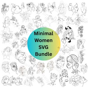Minimal Women Face Line Art SVG Bundle | Fashion Portraits (Digital Download)