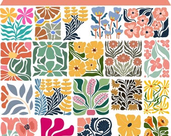 Retro Flower SVG Bundle: Boho Groovy Designs (Digital Download)