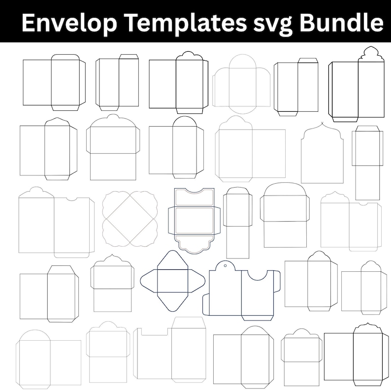 Envelop Template Bundle: Printable Envelopes (digital Download) - Etsy