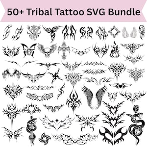 Tribal Tattoo Art SVG Bundle: Native American Designs (Digital Download)