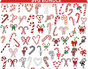 Candy Cane SVG Bundle, Christmas Cricut Files (Digital Download)