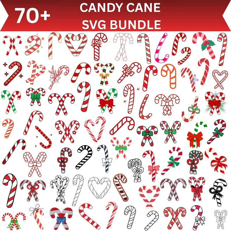 Candy Cane SVG Bundle, Christmas Cricut Files (digital Download) - Etsy ...