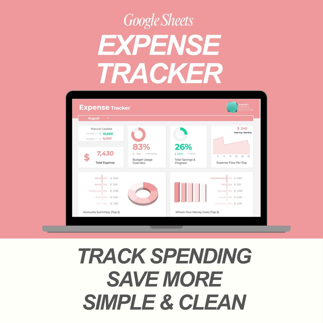 Digital Expense Tracker: Google Sheets Budget Planner - Etsy