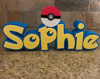 Pocket Monster Inspired Name Sign. Great Birthday Gift!