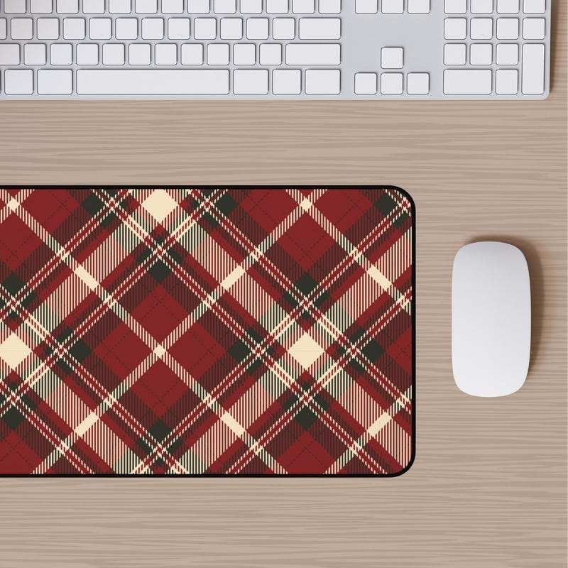 Plaid Computer Desk Mat - Etsy