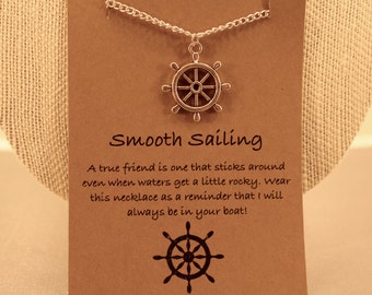 Smooth Sailing: Smooth Sailing Ship Wheel Wish Necklace, Sailing, Best Friends, Nautical, Anchor Jewelry, Ship Wheel, Ocean, Wish Jewelry