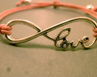 Infinity Love Bracelet: Adjustable Love Bracelet, Handwritten Love, Infinity Sign, Love Infinity, Love forever, Friendship Bracelet