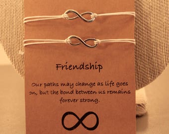 Infinity Friendship Bracelets: Set of 2 Adjustable Infinity Friendship Bracelets, Wish Jewelry, Best Friends, Friendship Bracelets