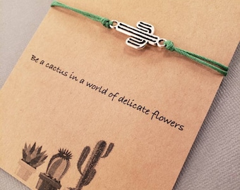 Cactus Bracelet: Adjustable cactus charm bracelet, friendship bracelet, adjustable, bestfriend, best friends, cactus connector