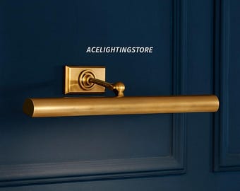 Vintage Brass Picture Light | Adjustable Wall Art Lamp | Antique Gallery Lighting | Mid Century Modern Wall Sconce | Painting Display Light