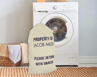 Personalized Laundry Bag: Minimalist Custom Dorm Tote