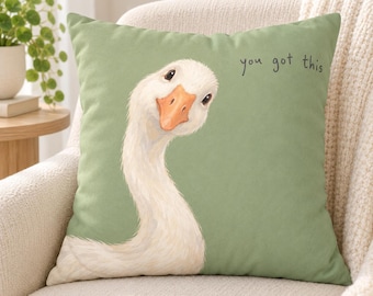 Funda de almohada de ganso, Regalo "Tú puedes con esto", Almohada de ánimo, Regalo para mejor amiga, Regalo sin motivo especial, Decoración para dormitorio universitario, Paquete de regalo para estudiantes universitarios