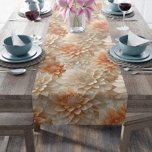 Elegant Floral Table Runner for Dining, Boho Home Decor, Wedding Table Centerpiece, Cottagecore Table Linen, Rustic Home Accessories