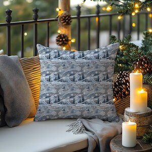 Cozy Winter Outdoor Pillows with Snowflakes Design, Perfect for Holiday Decor, Cabin Living, or Seasonal Decor, Gift for Winter Lovers,