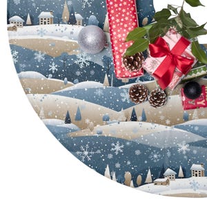 Winter Wonderland Christmas Tree Skirt, Cozy Holiday Decor, Festive Home Accessory for Christmas, Snowy Scene, Gift Idea