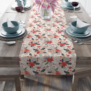 Floral Table Runner for Cozy Gatherings, Farmhouse Decor, Holiday Entertaining, Spring & Summer Table Setting, Gift for Her