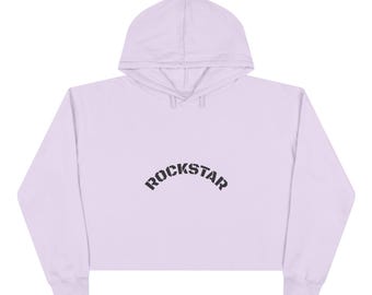 Rockstar Crop Hoodie – Trendy Streetwear, Music Lover Gift, Casual Fleece Layering