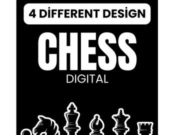 4 Printable Chess Board Designs | Digital Download Chess Set
