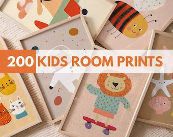 200 Animal Nursery Prints | Playroom Decor Art Bundle (Digital Download)