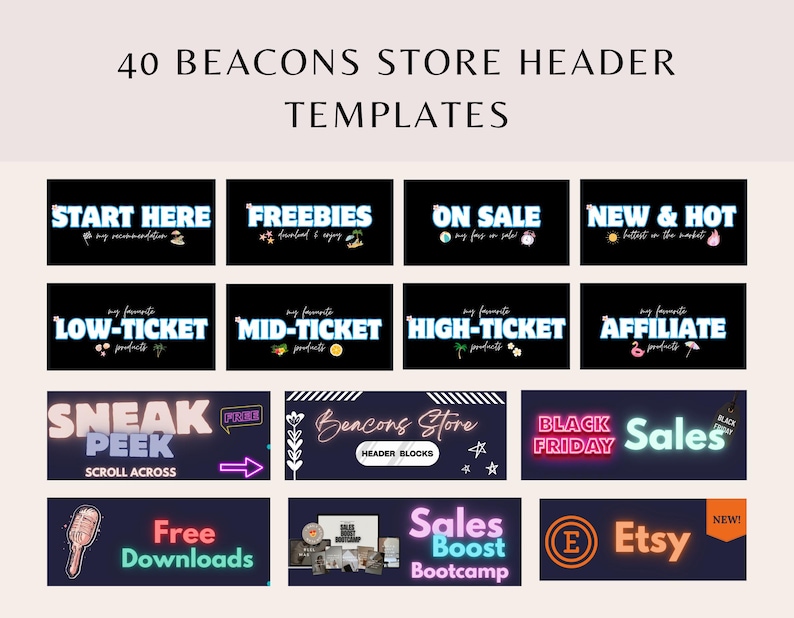 Beacons Stan Store, Editable Canva Sales Page Template Bundle, Scroll ...