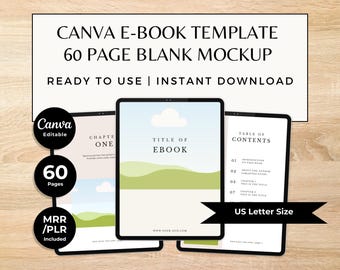 PLR Canva eBook Template, Book Template For Resell, DFY E-book Templates, Done For You Content, Faceless Digital Marketing Products MRR