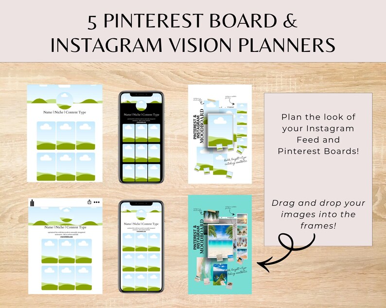 220 Pinterest Pins Canva Templates, Pinterest Board Planner Bundle ...