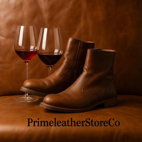 Polished Leather High Platform Handcrafted Men display picture 2
