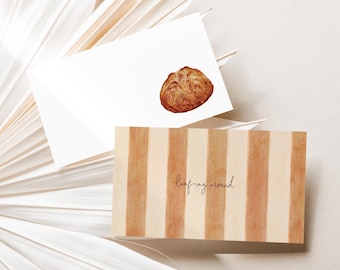 Personalized Sourdough Mini Note Cards - "Loaf-ing Around" | Baking Gift Tags, Greeting Cards