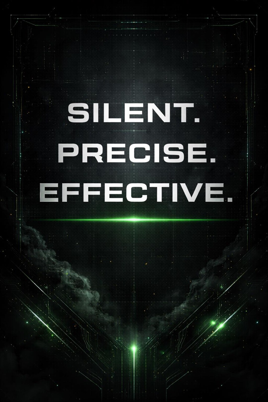 Silent Precise Effective Poster | Cyber Military Wall Art | Printable ...