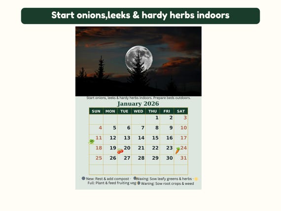 Lunar Gardening Calendar 2026 - Etsy