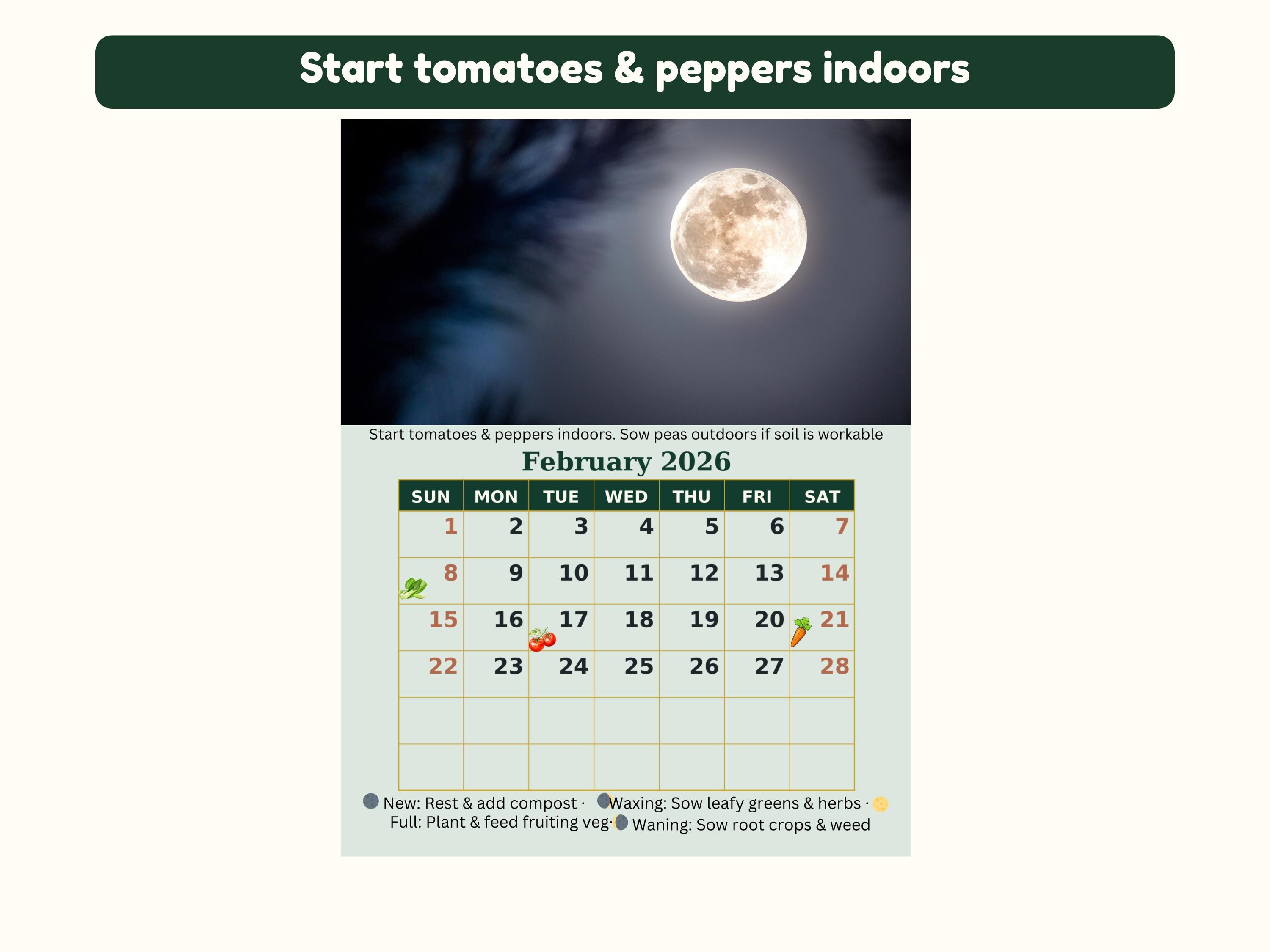 Lunar Gardening Calendar 2026 - Etsy