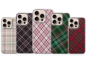 Plaid Print Phone Case Trendy Pattern Cover for iPhone 17 Pro Max, 16e, 15, 14, 13 & Samsung S25 Ultra, S24 FE,A56, A16, Pixel 10XL,9a, 8, 7
