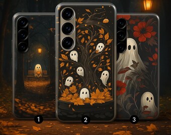 Halloween phone case, Cute ghost case for iPhone 17 Pro Max,iphone  16e, 15, 14, 12 & Samsung S25 Ultra, S24 FE, A56, Pixel 10 XL, 9a, 8