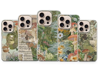 Cottagecore Phone Case Vintage Cover for iPhone 17 Pro Max, 16e, 15, 14, 13 & Samsung S25 Ultra, S24 FE,A56, A16, Pixel 10 XL, 9a, 8, 7