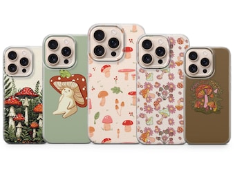 Mushroom Phone Case Trippy Fungi Cover for iPhone 17 Pro Max, 16e, 15, 14, 13 & Samsung S25 Ultra, S24 FE, A56, A16, Pixel 10 XL, 9a, 8, 7