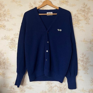 JCPenney カーディガン ネイビー 60s 70s 古着 The Fox Sweater JCPenney ニットカーディガン メンズL相当