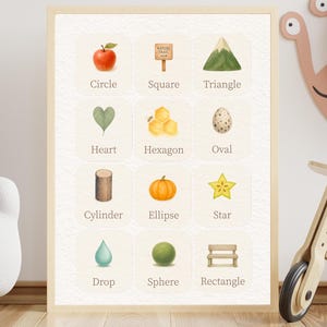 Poster met montessorivormen | Geometrische leerprint voor peuters (pdf)