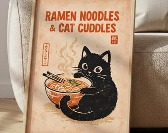 Vintage Japanese Black Cat Poster – “Please Remove Your Shoes” Entrance Sign, Japan Art Print, Cat Lover Gift