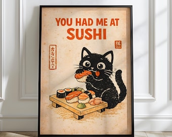 Vintage Japanese Black Cat Poster – “Please Remove Your Shoes” Entrance Sign, Japan Art Print, Cat Lover Gift