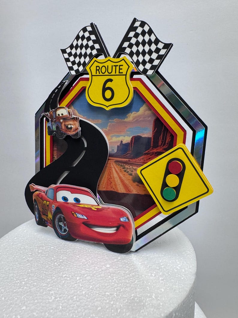 Lightning Mcqueen Cake Topper, Personalized Cars Birthday Party ...