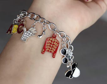 Michael Jackson Heishi Bead Charm Bracelet, MJ Broadway Inspired Jewelry