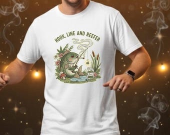 T-shirt de pêche à l'hameçon, à la ligne et au récif, cadeau pour stoner