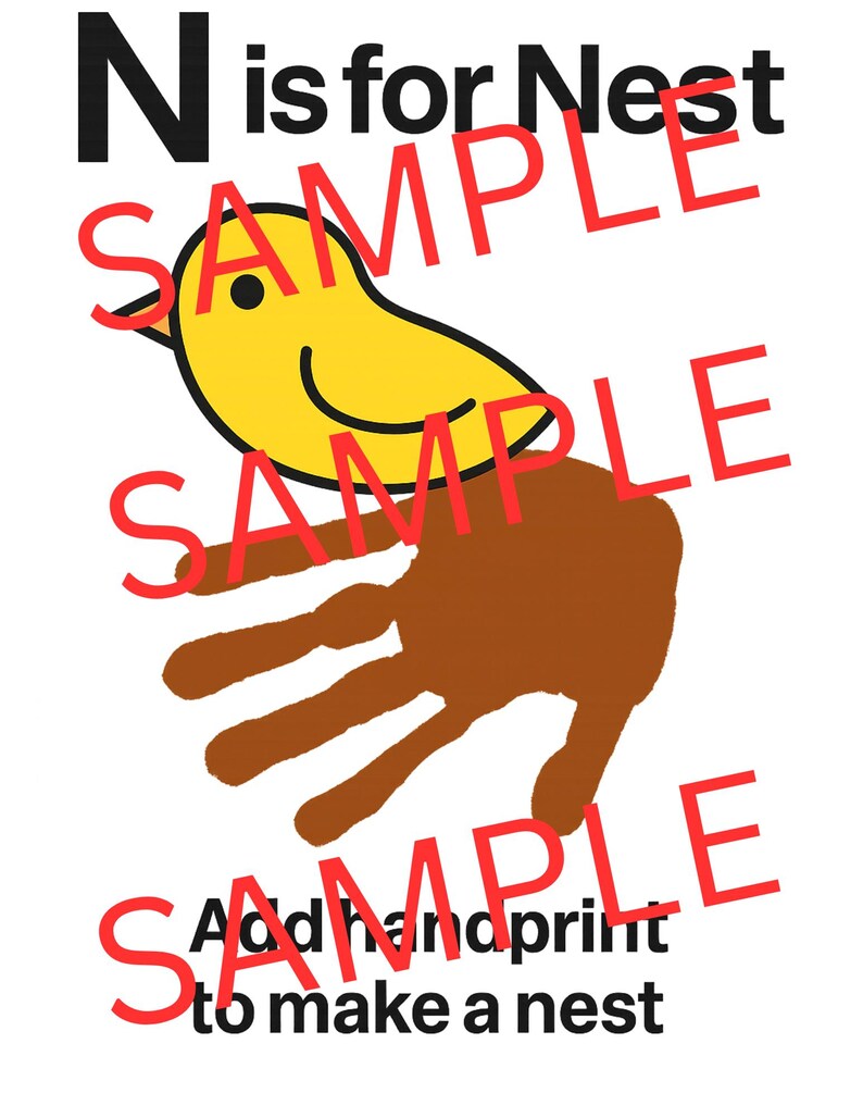 N is for Nest – Preschool Handprint Art Project | Alphabet Craft ...