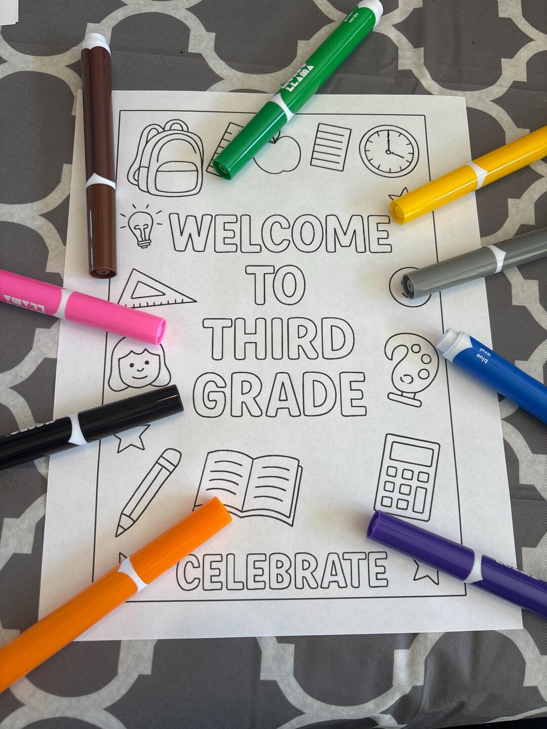 Welcome to Third Grade Coloring Page | Back to School Printable | First ...