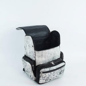 geniune cowhide backpack hair on texture