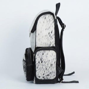 handmade rucksuck with unique spotted pattern
